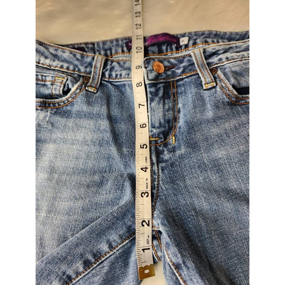 Vigoss Collection Womens Flare Jeans Blue Stretch Stone Wash Denim Juniors 5 - Picture 4 of 8